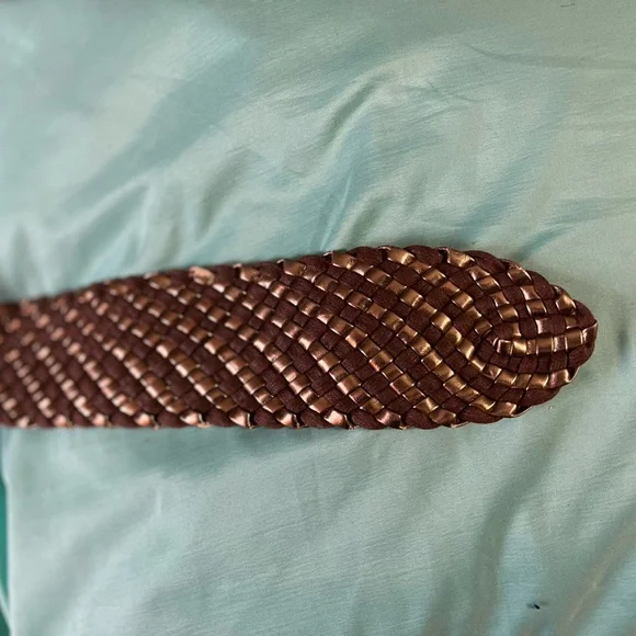 Vintage Elegant Metallic Brown Braided Women's Belt - Picture 3 of 10
